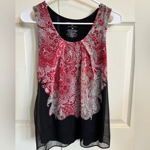 NY&Co Red/Black Tank Top Size Small